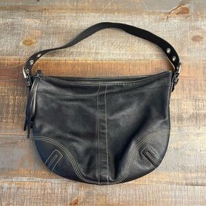 Vintage Coach Soho Hobo Black Leather Shoulder Bag Purse